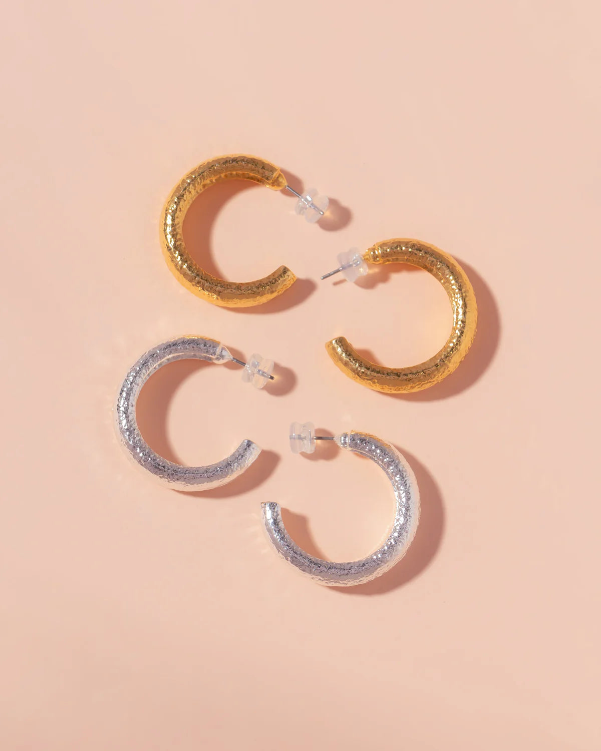 Argolla Textura Ice Cream Bold Dorada y Silver