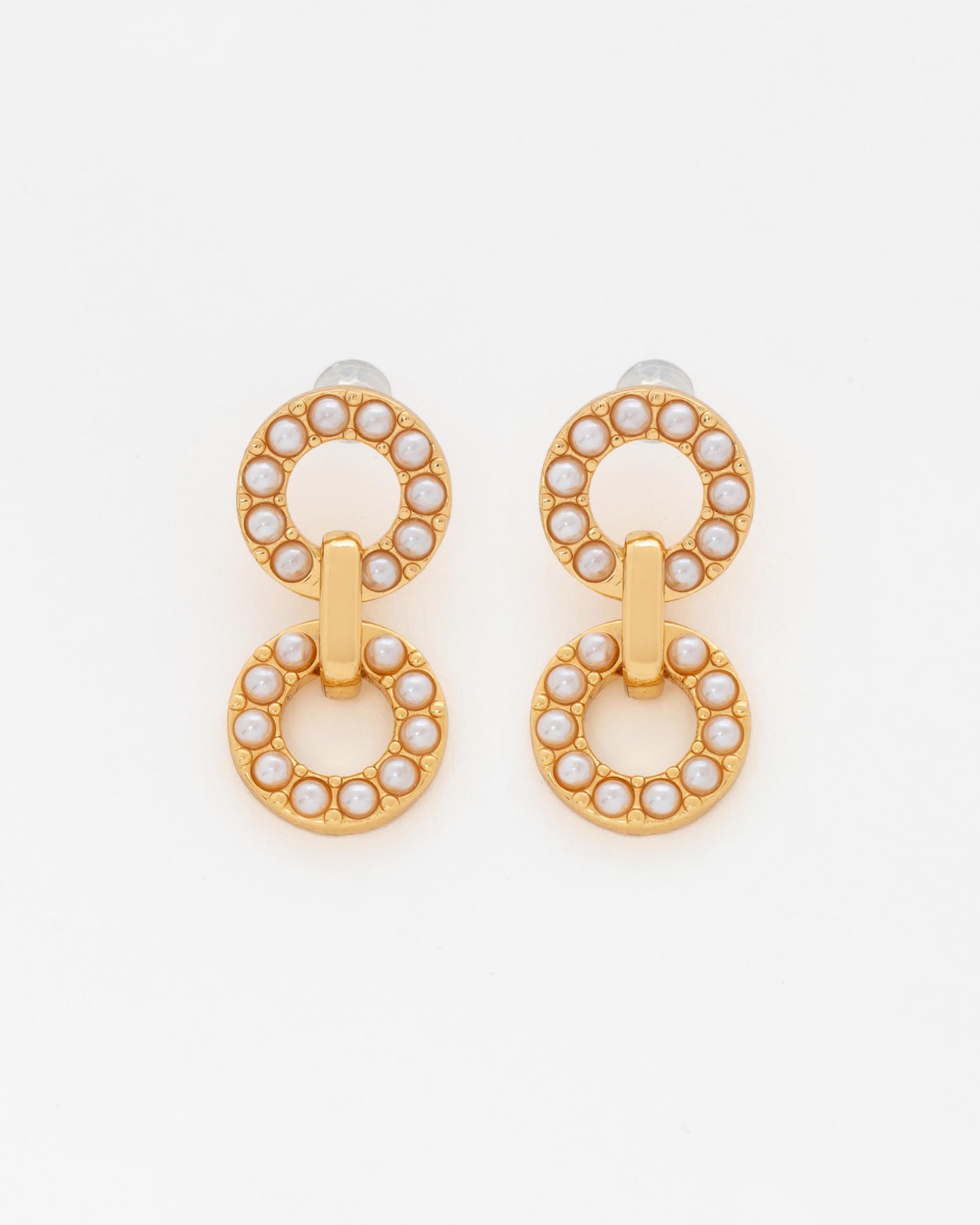 Aretes Aro Doble Perla