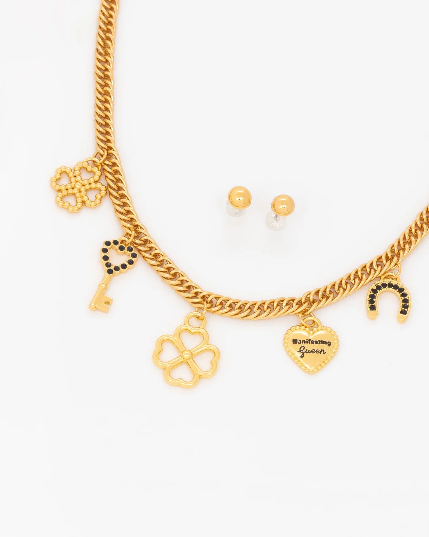Collar Multicharms Made Of Luck + Aretes AVEMARÍA X TERS