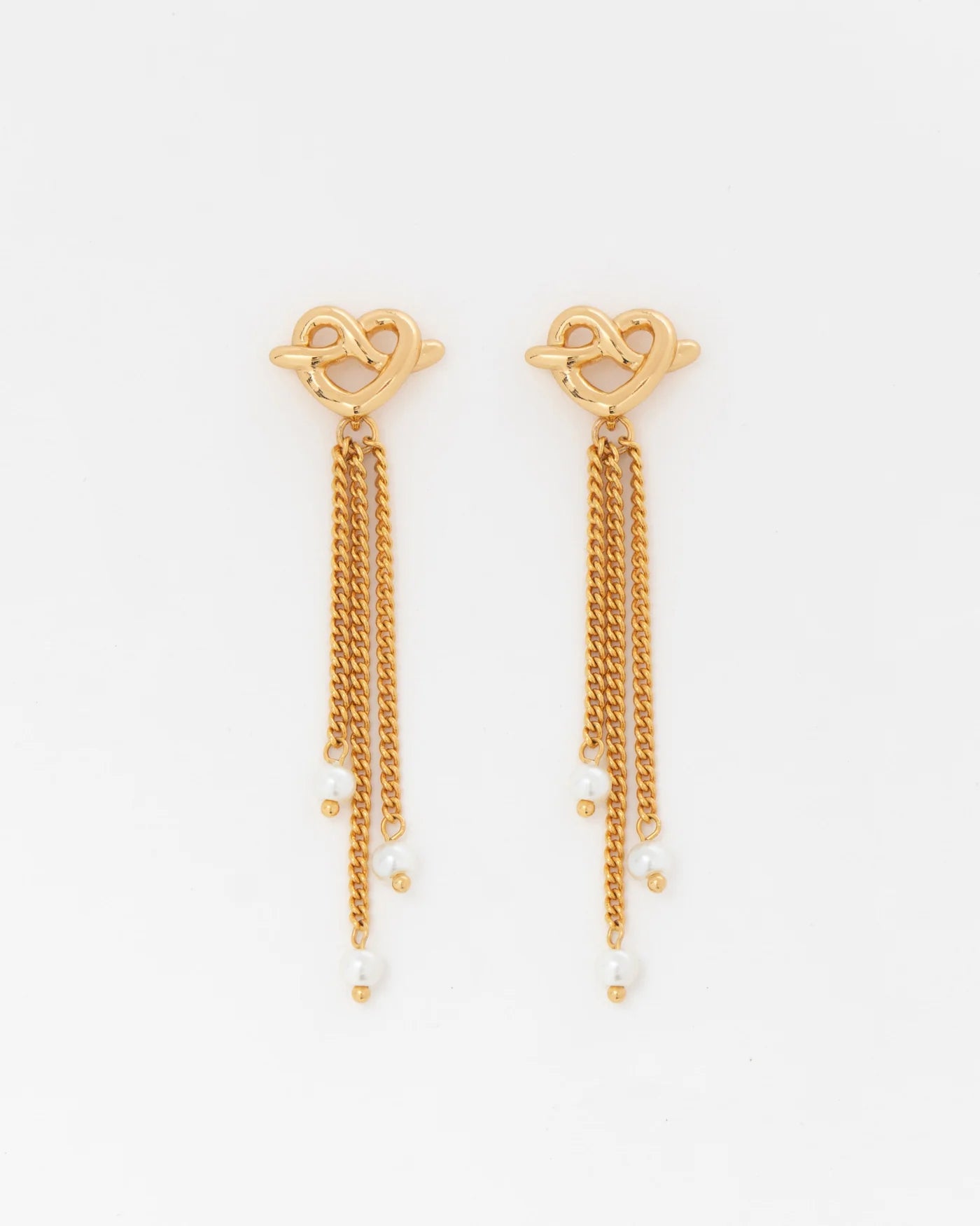 Aretes Corazón Lazo Perla