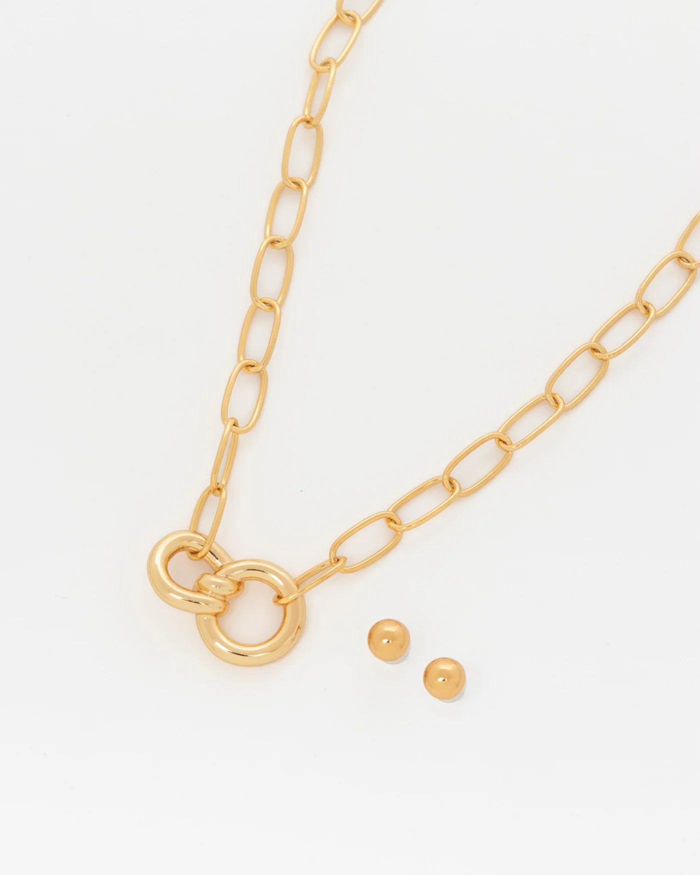 Collar Eslabón Lazo + Aretes
