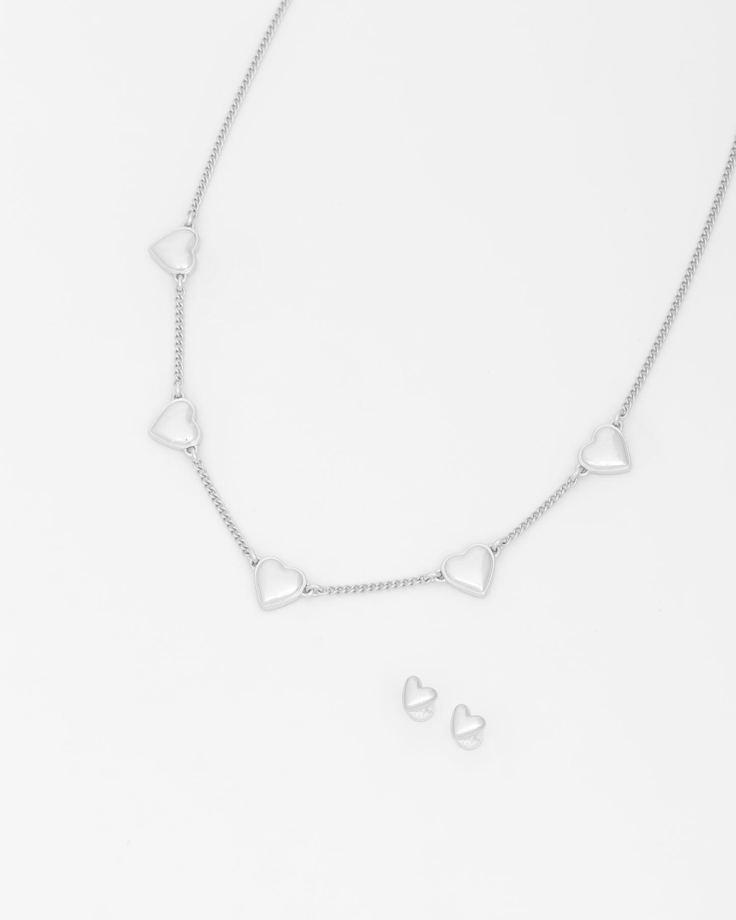 Collar Multi Corazones Plata