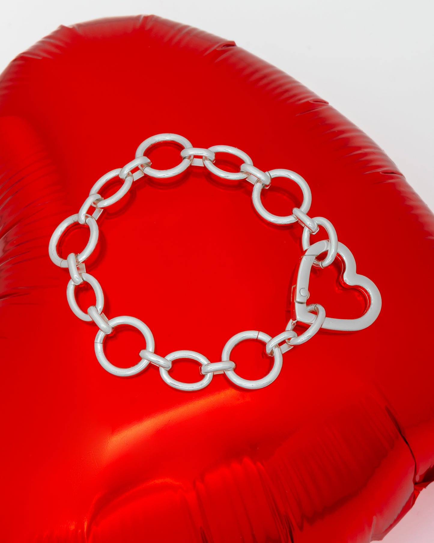 Pulsera broche corazón Plata