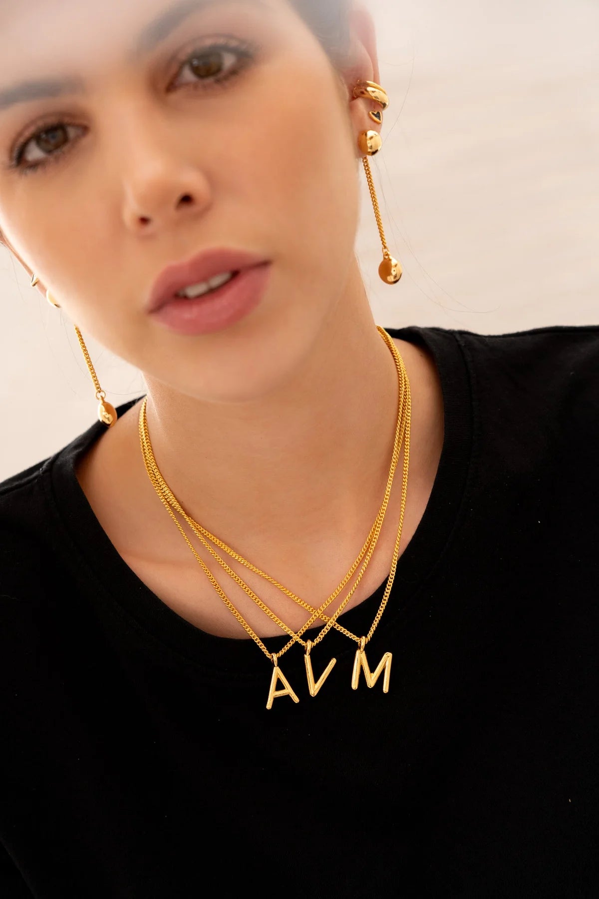 Collar De Letras + Aretes Disponibles: F