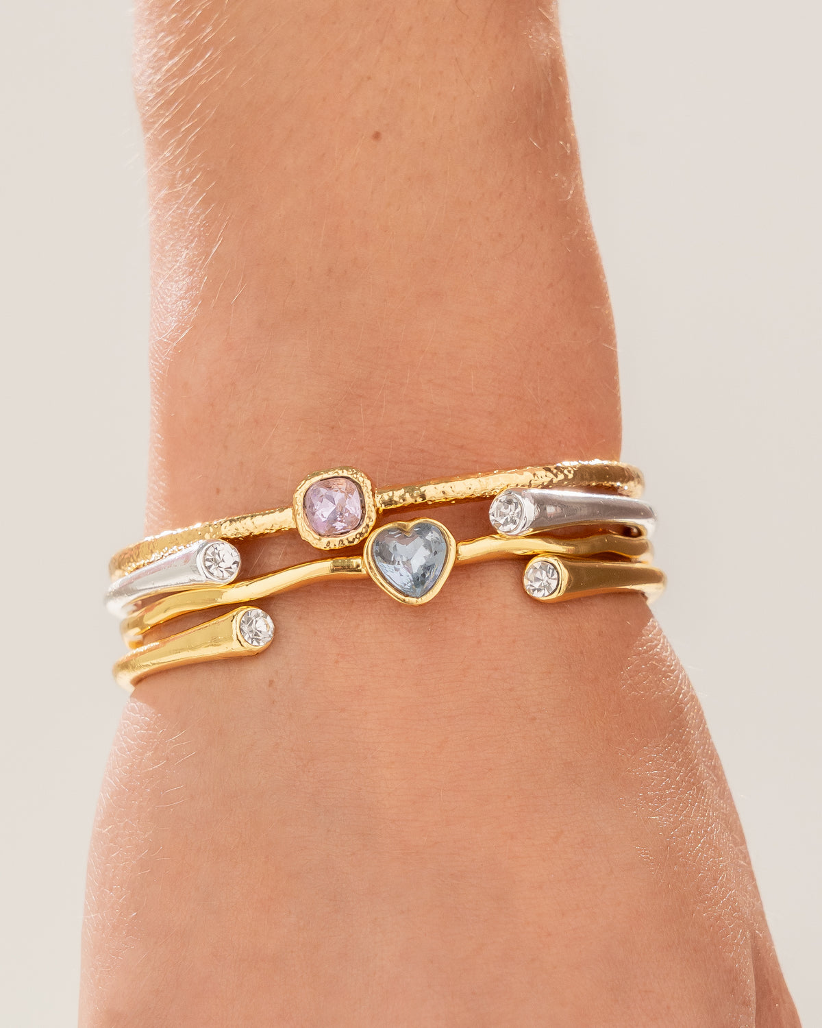 Brazalete Cristal Puntas Plata