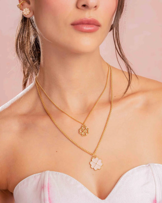 Collar Layering Trebol X2 + Aretes
