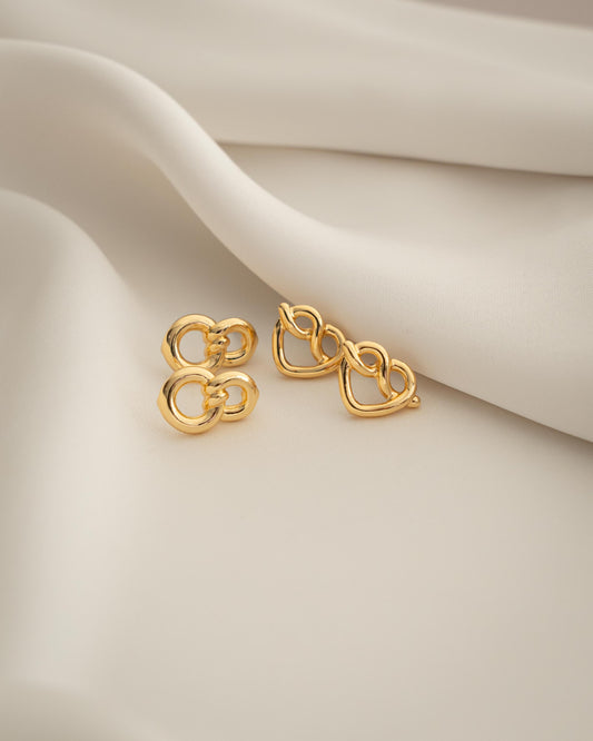Set Aretes Lazos de Amor y Eslabón