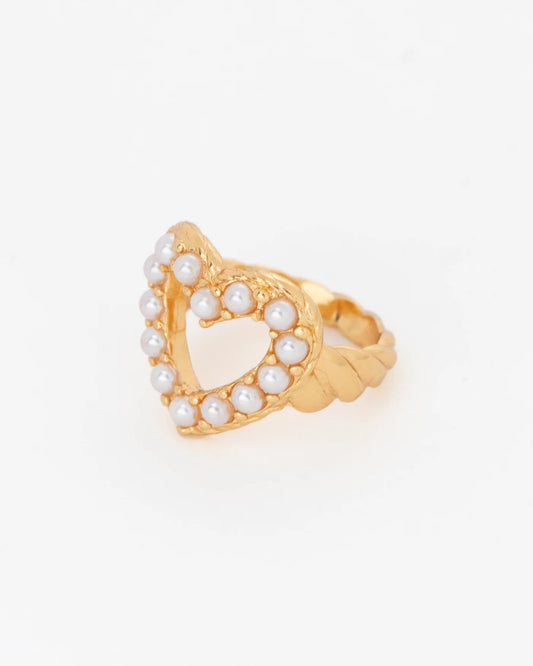 Anillo Corazón Multiperlas