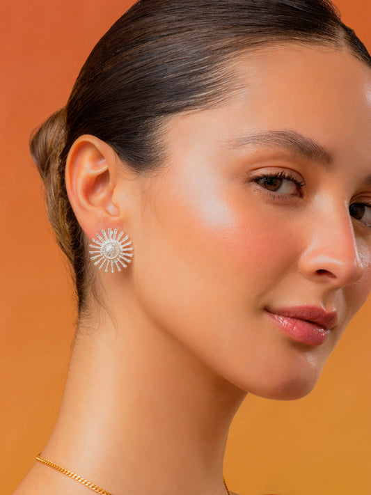 Arete Sol Destellos Plata