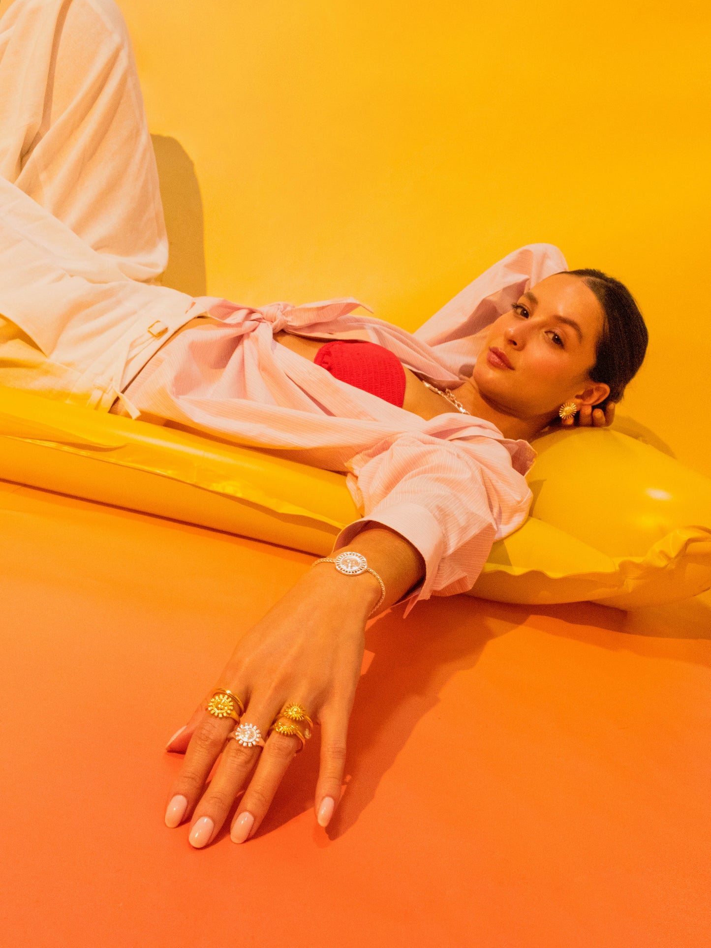 Anillo Sol Cara Plata