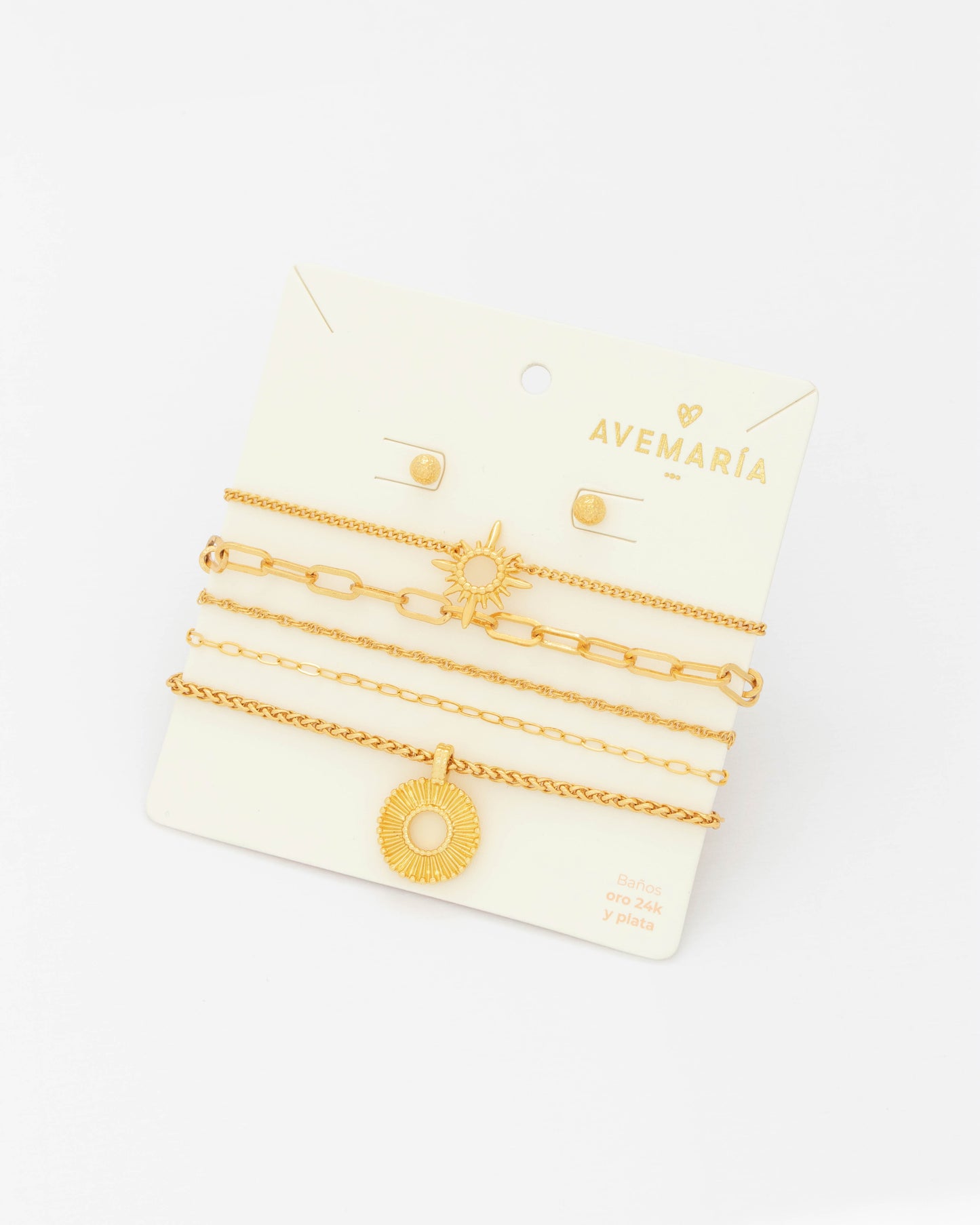 Set X4 Pulseras Lucero + Aretes
