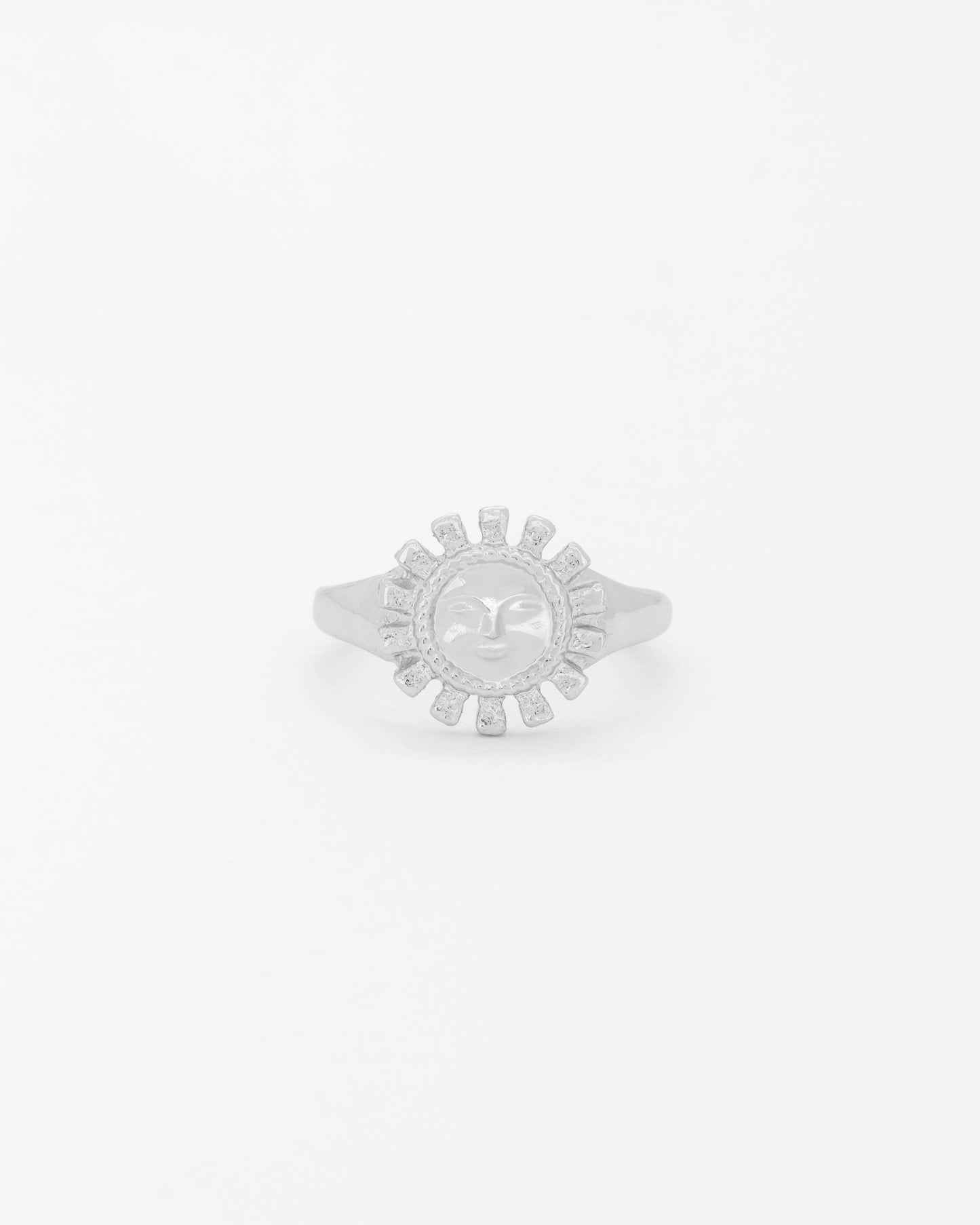 Anillo Sol Cara Plata