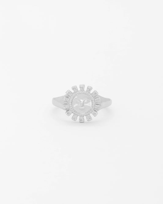 Anillo Sol Cara Plata
