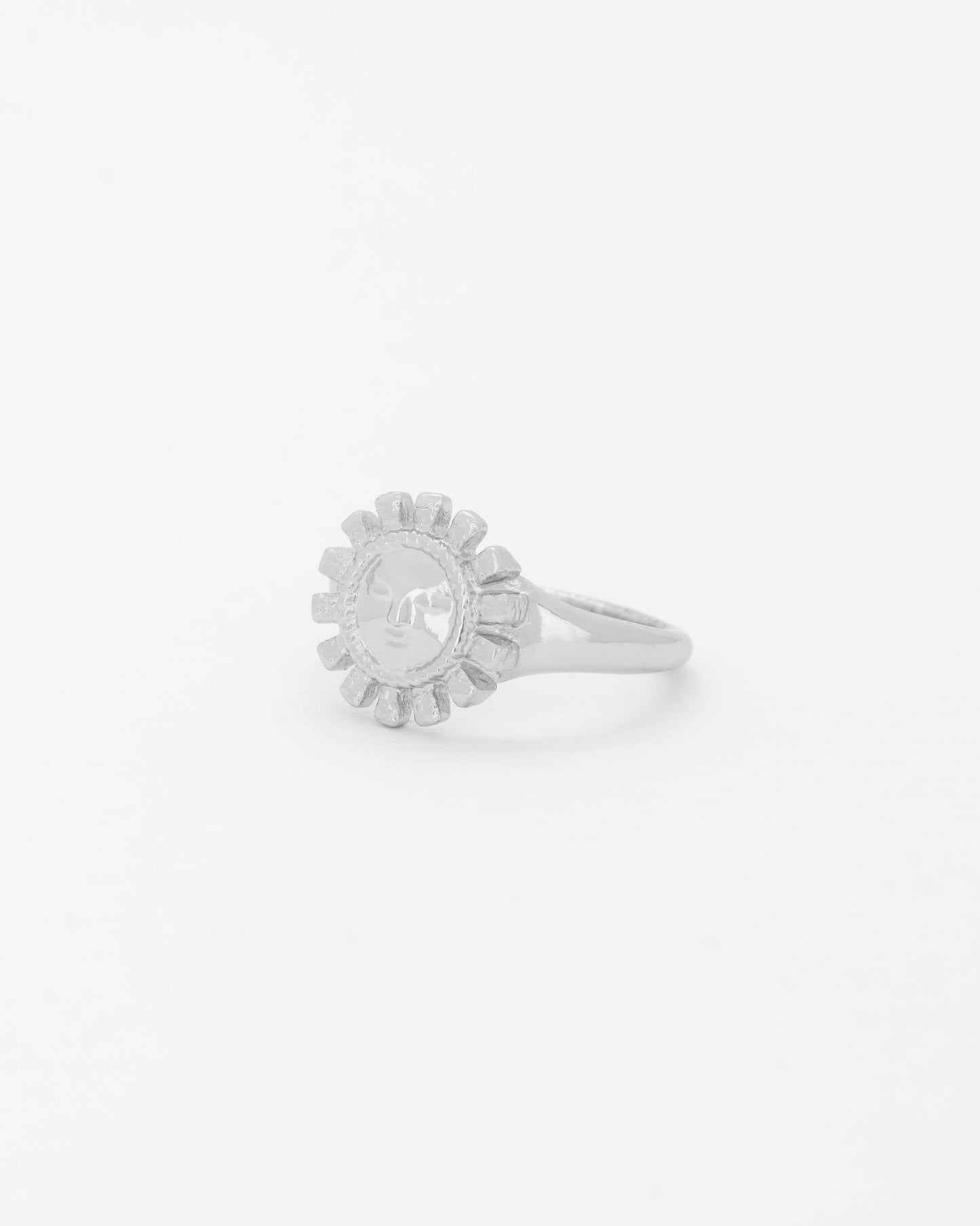 Anillo Sol Cara Plata