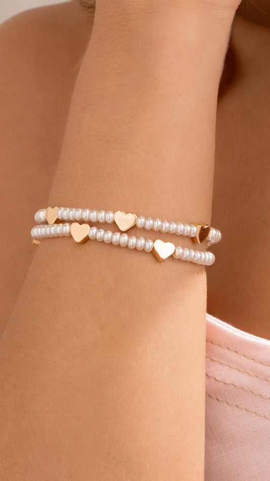 Pulseras 2 en 1 corazones