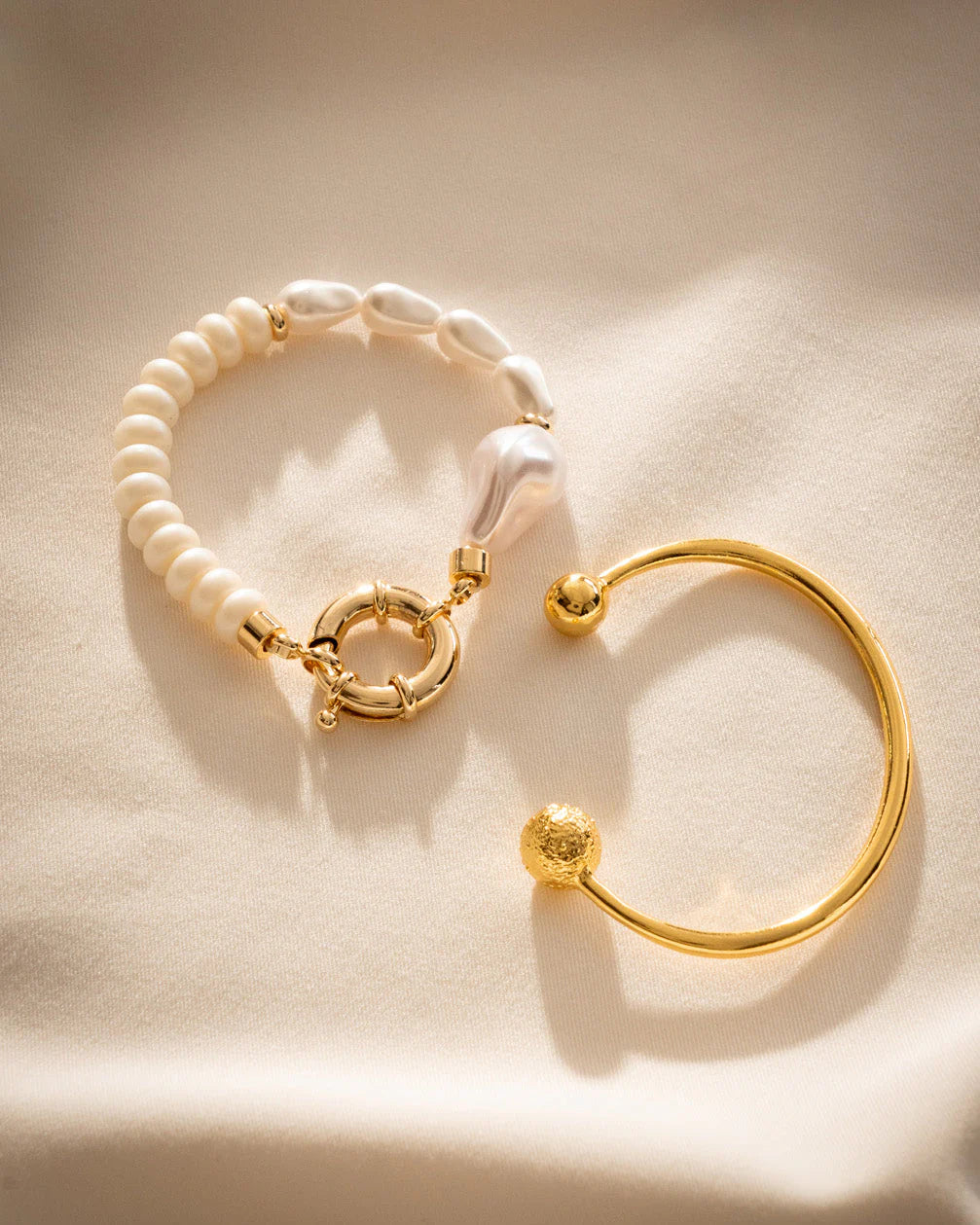 Pulsera Perla Broche + Aretes