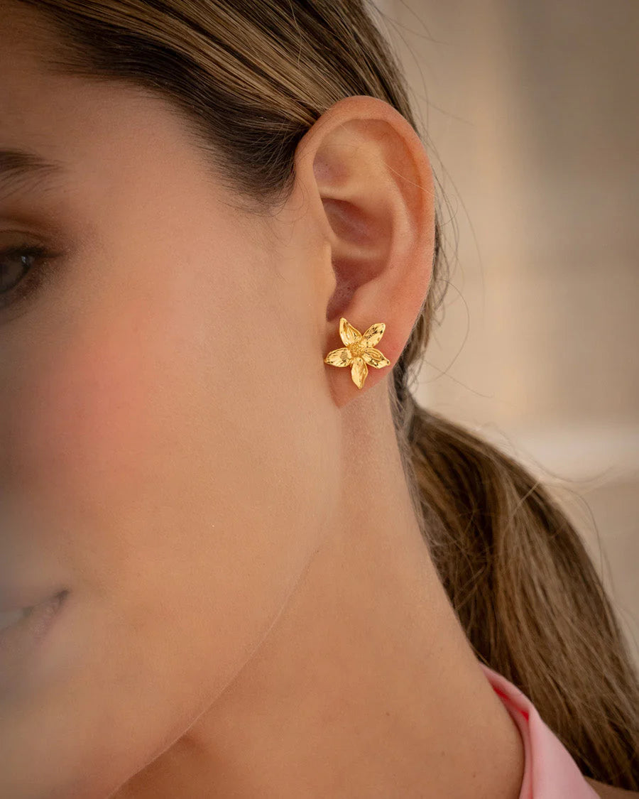 Arete 2 En 1 Flor Cadena