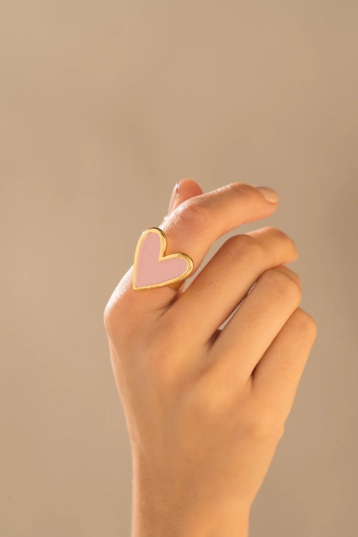 Anillo corazón rosa