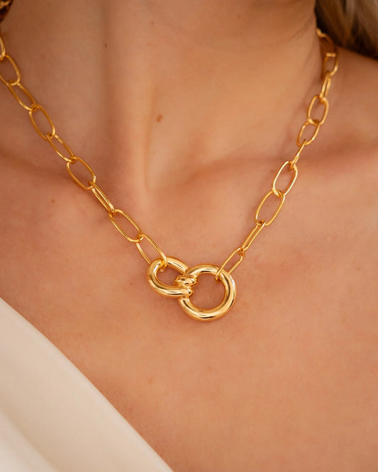 Collar Eslabón Lazo + Aretes