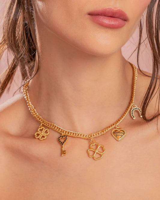 Collar Multicharms Made Of Luck + Aretes AVEMARÍA X TERS