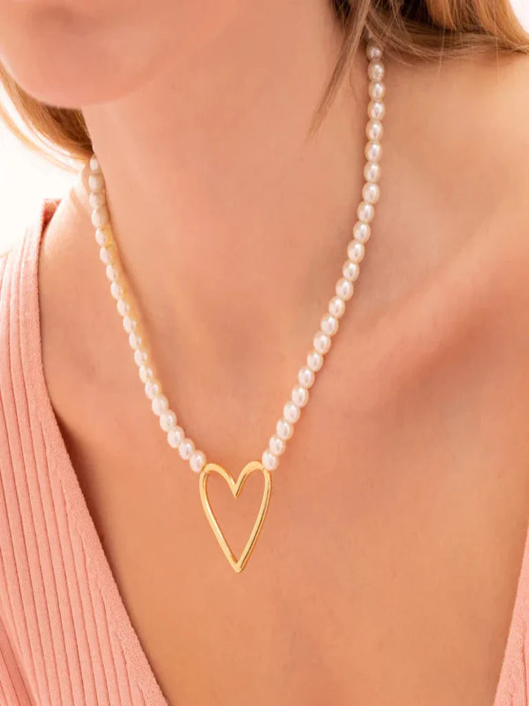 Collar Perlas Corazón Bold
