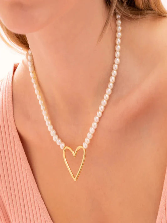 Collar Perlas Corazón Bold