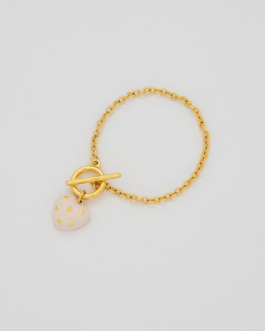 Pulsera Broche Corazón Estrellas