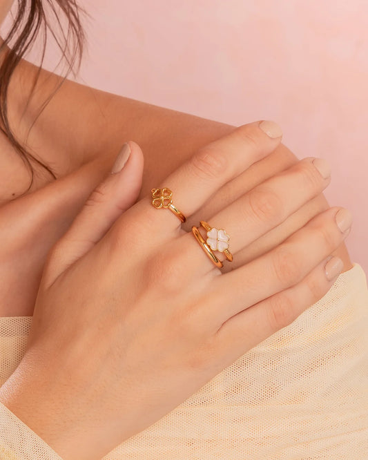 Set X3 Anillos Trebol