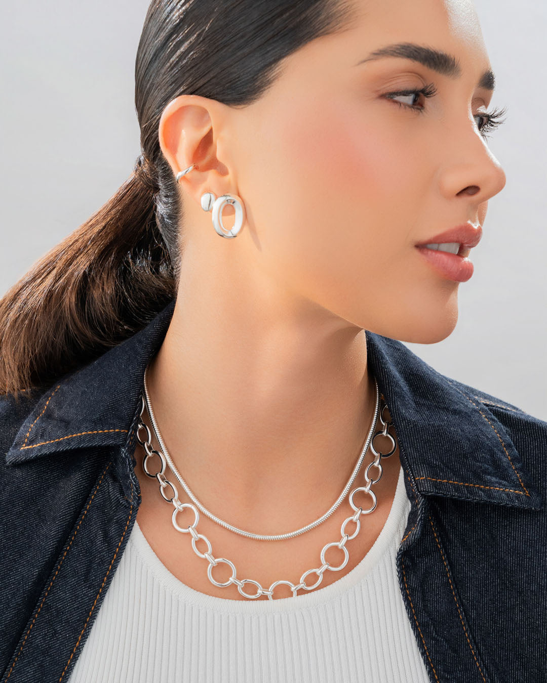 Collar Cadena Ovalo Plata