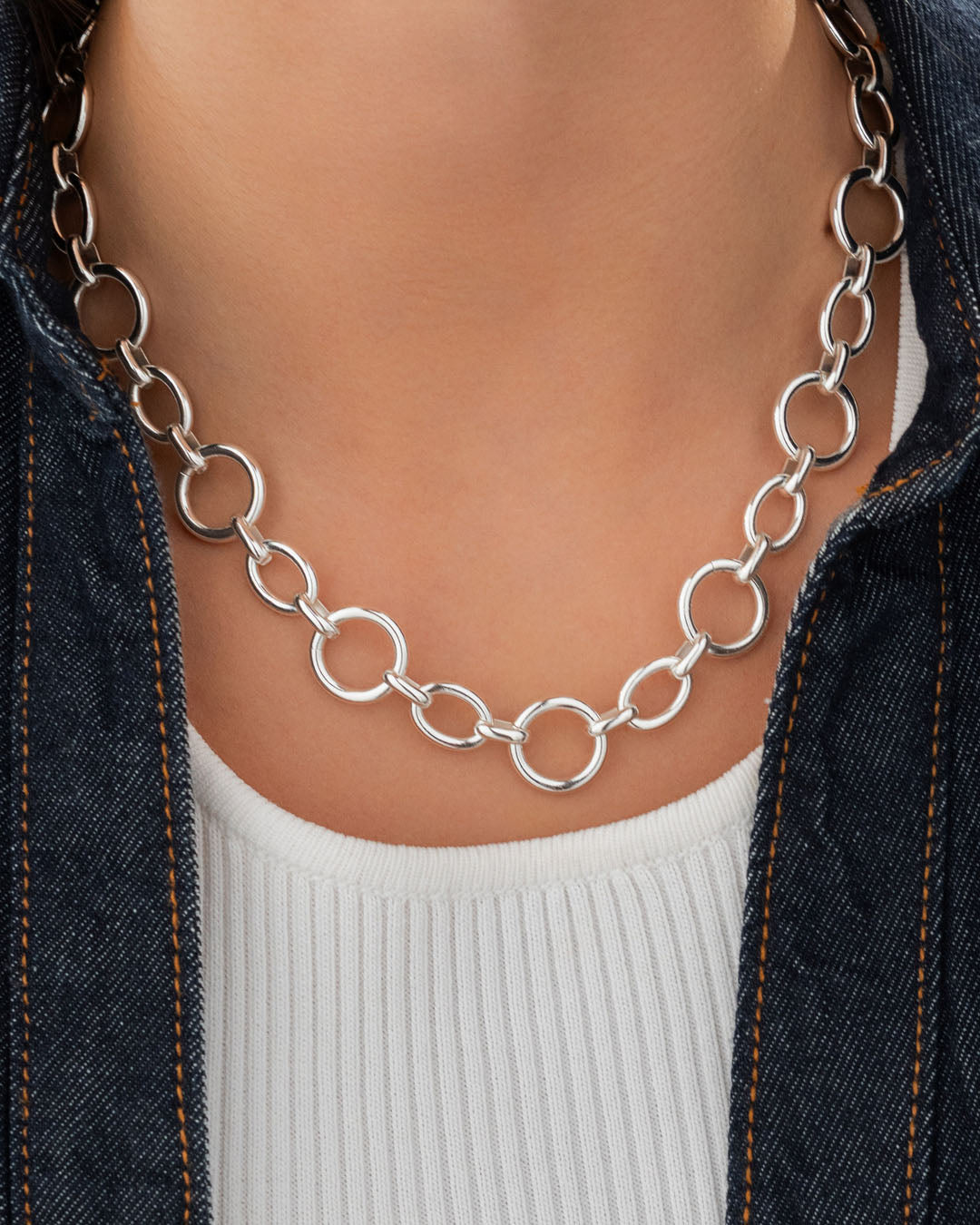 Collar Cadena Ovalo Plata