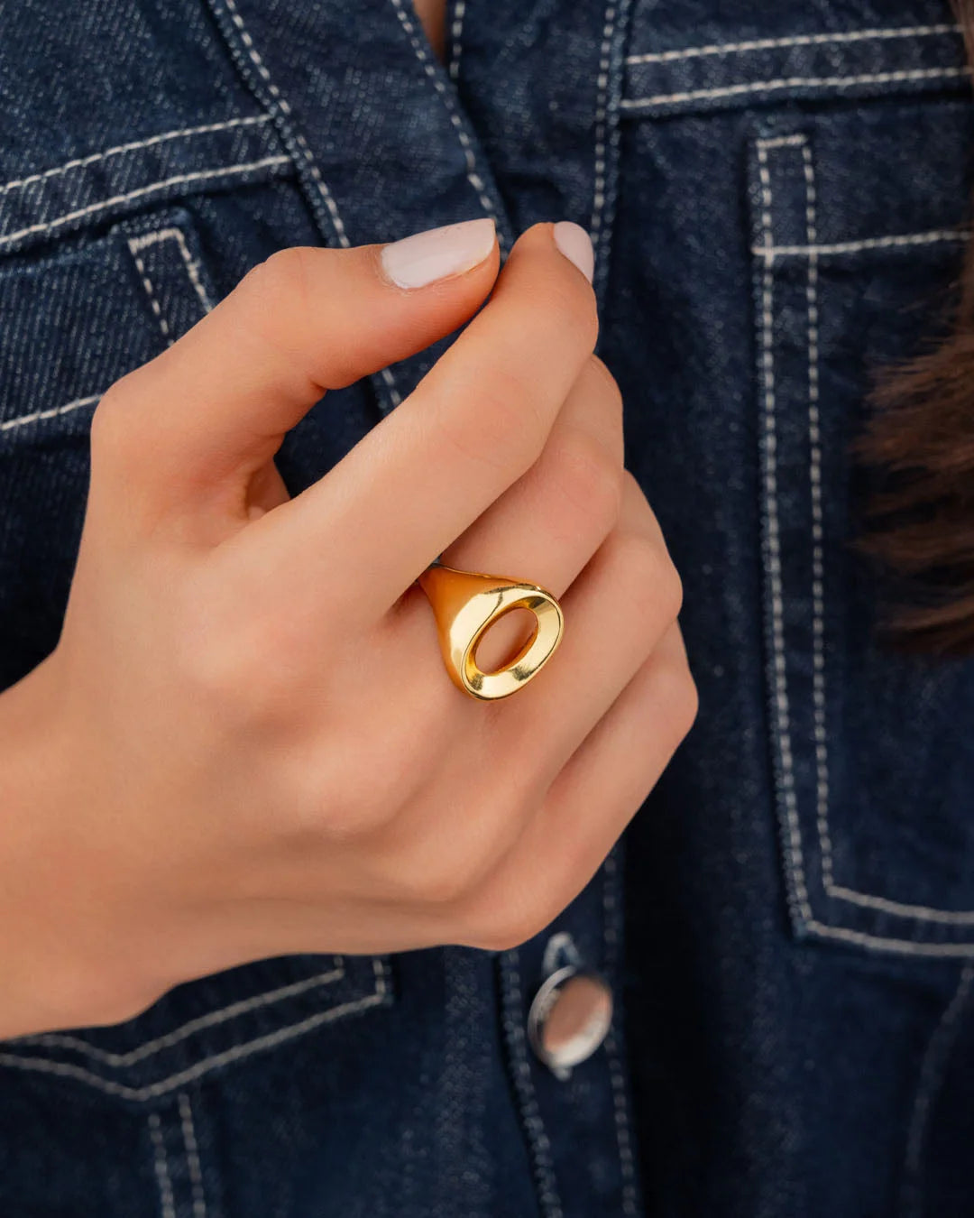Anillo Ovalo Oro Talla 7