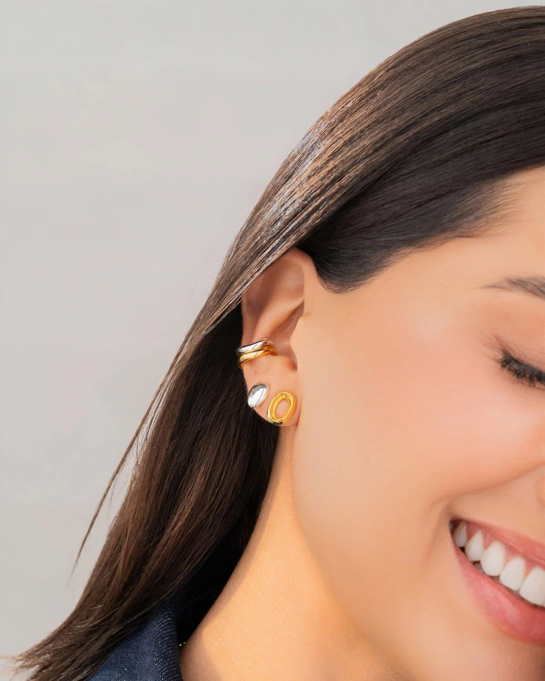 Set x 4 Aretes Ovalo Mix Metales