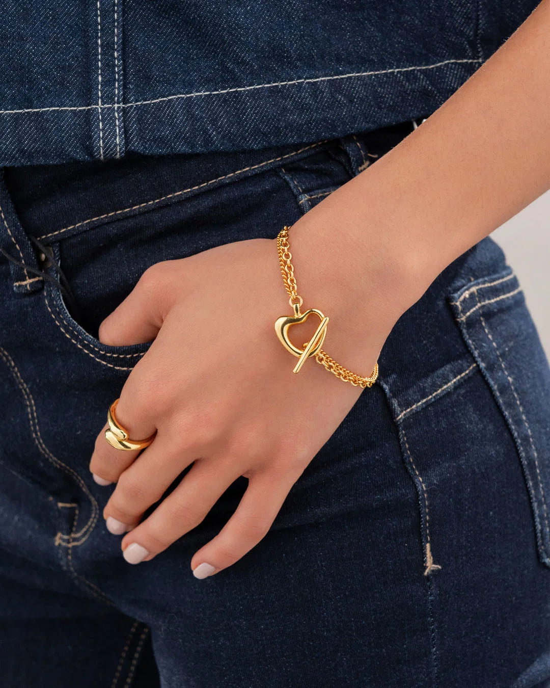 Pulsera Broche Corazón Amorfo