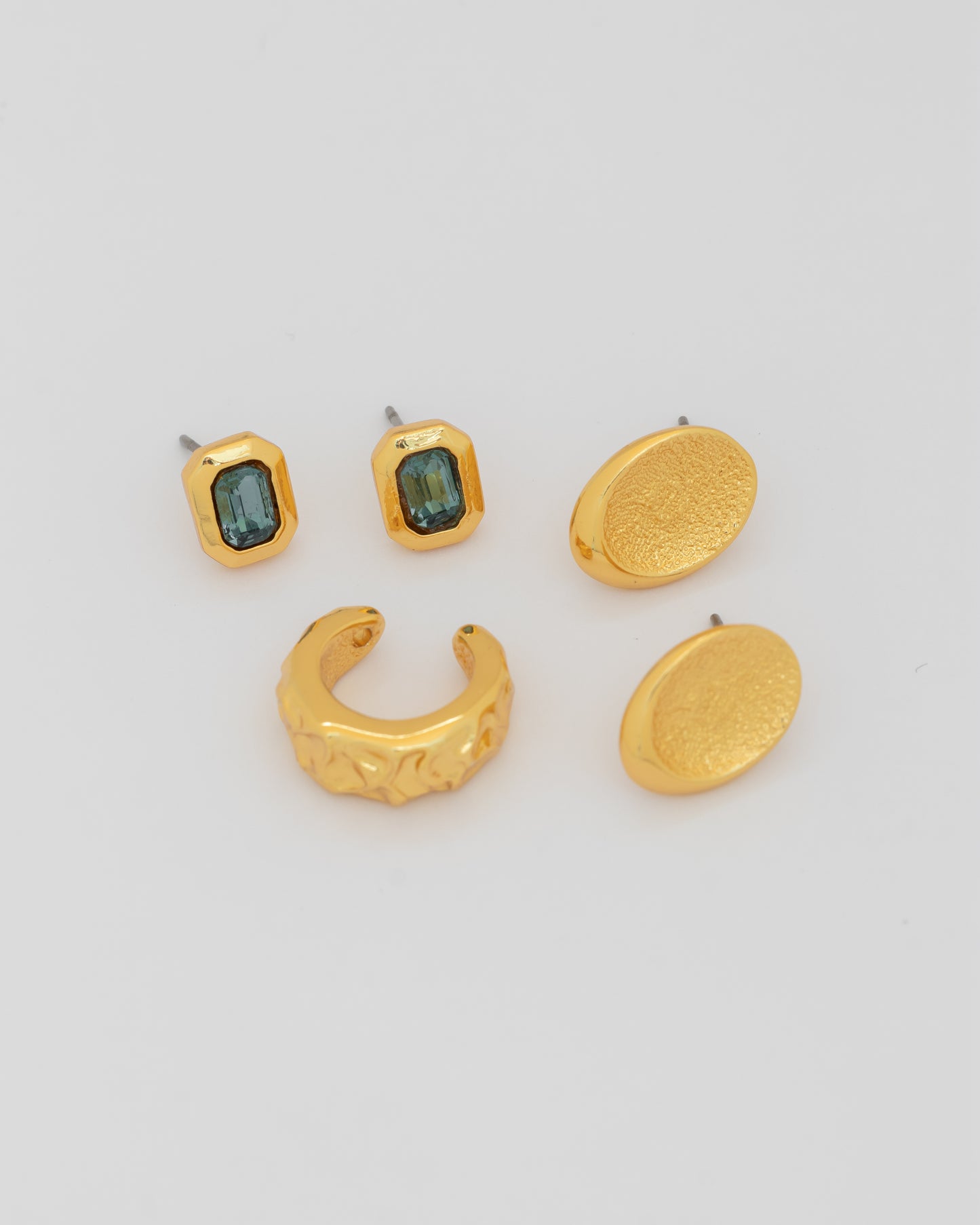 Set X3 Aretes Ovalo Texturizado