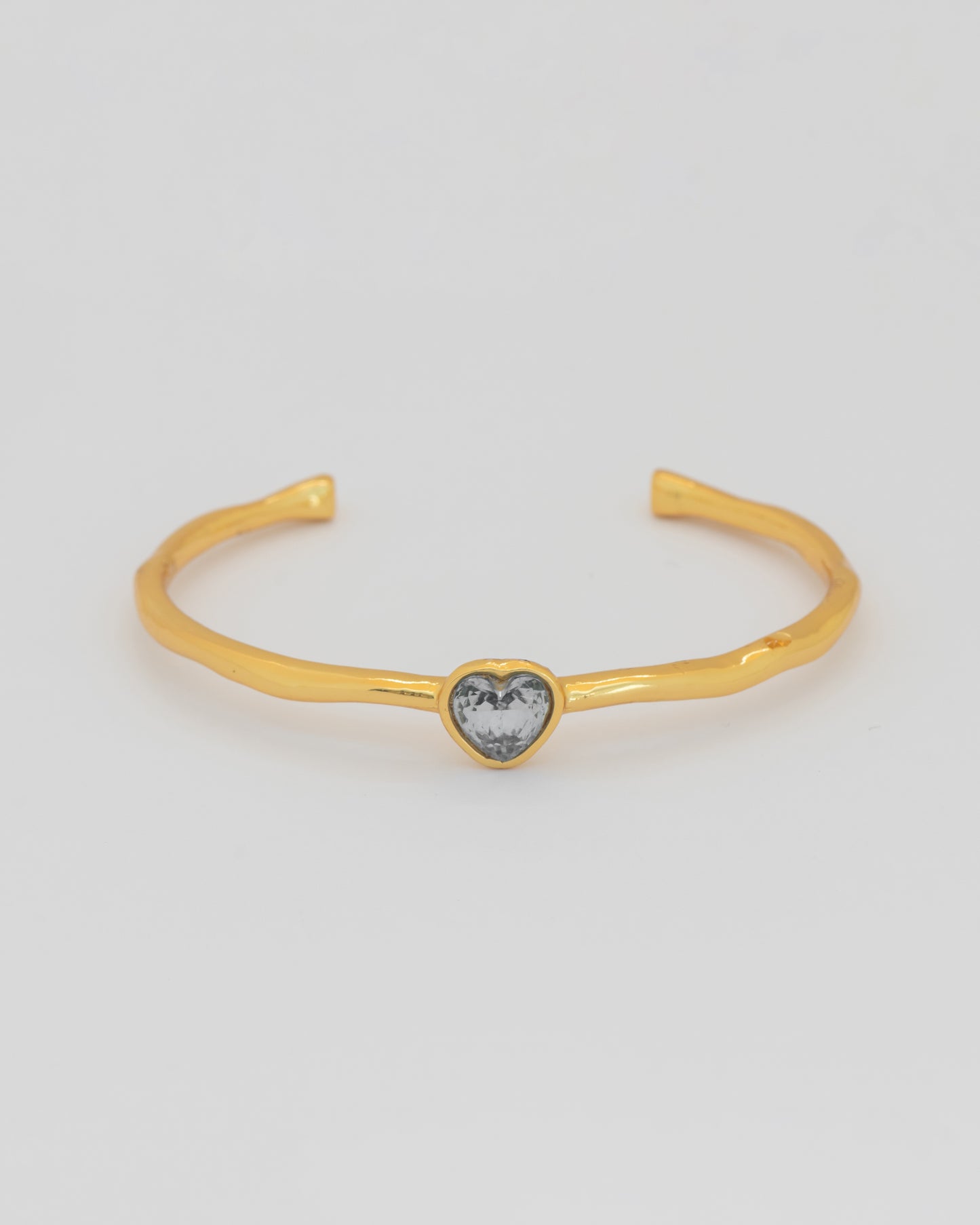 Brazalete Cristal Corazón Azul Oro