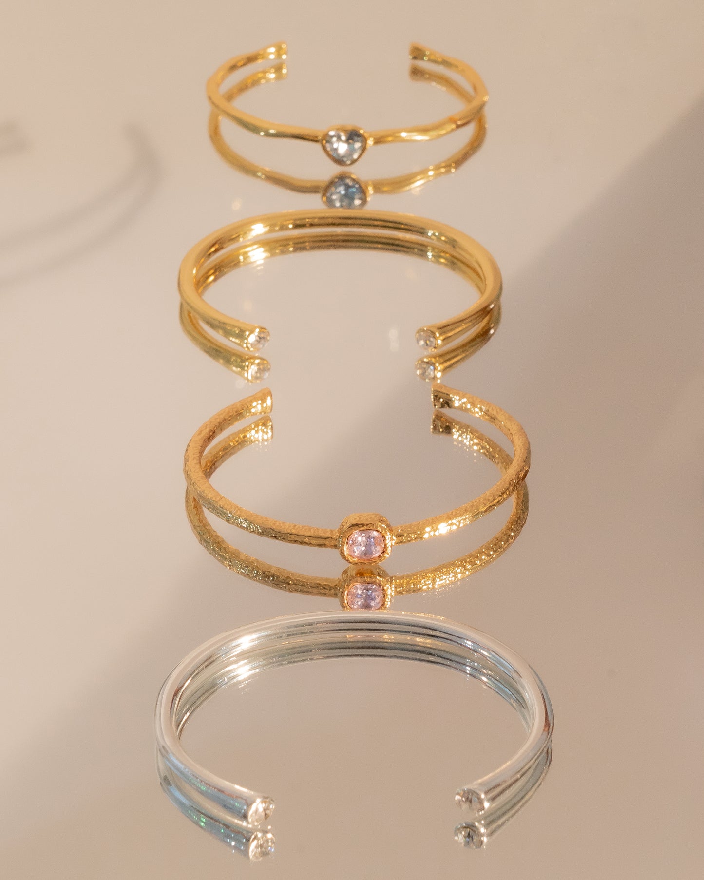 Brazalete Cristal Rosa Textura