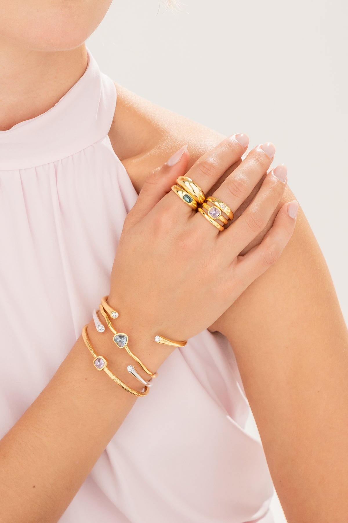 Set X2 Anillos Cristal Bold