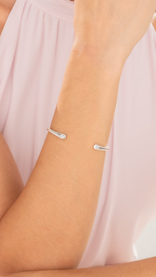 Brazalete Cristal Puntas Plata