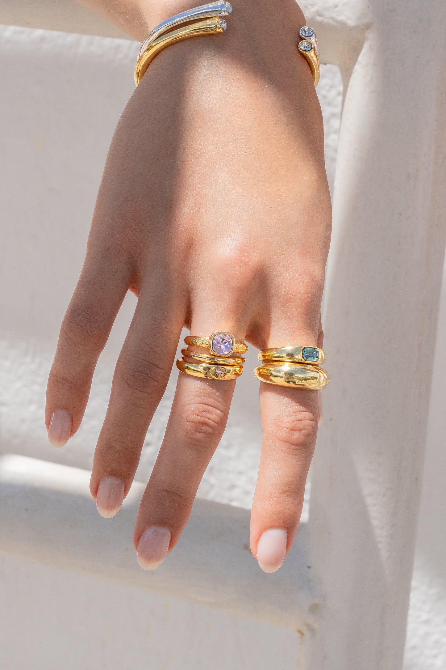 Set X2 Anillos Cristal Bold