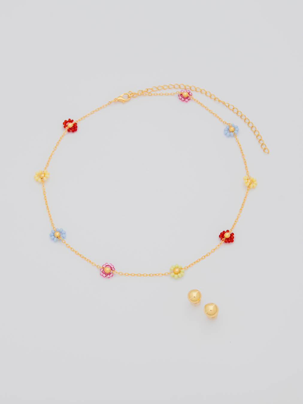 Choker Flores Multicolor + Aretes