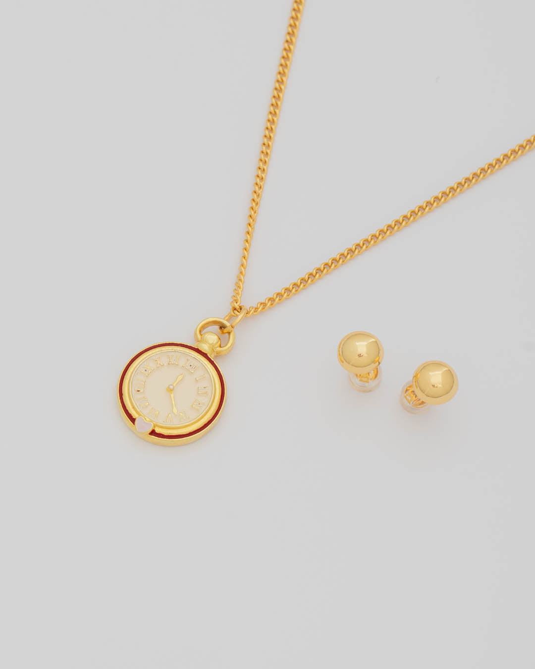 Collar Reloj + Aretes